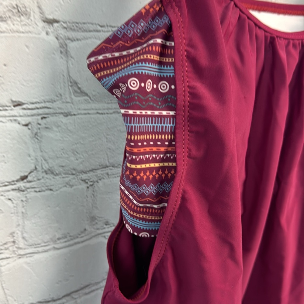 BloomChic Women's Burgundy Tankini Top Size 10 Medium - Picture 3 of 5